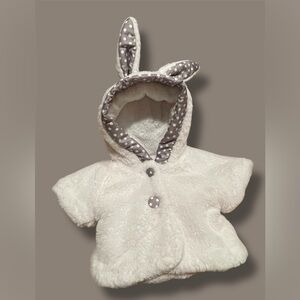 9-12 month white plush hooded bunny coat.